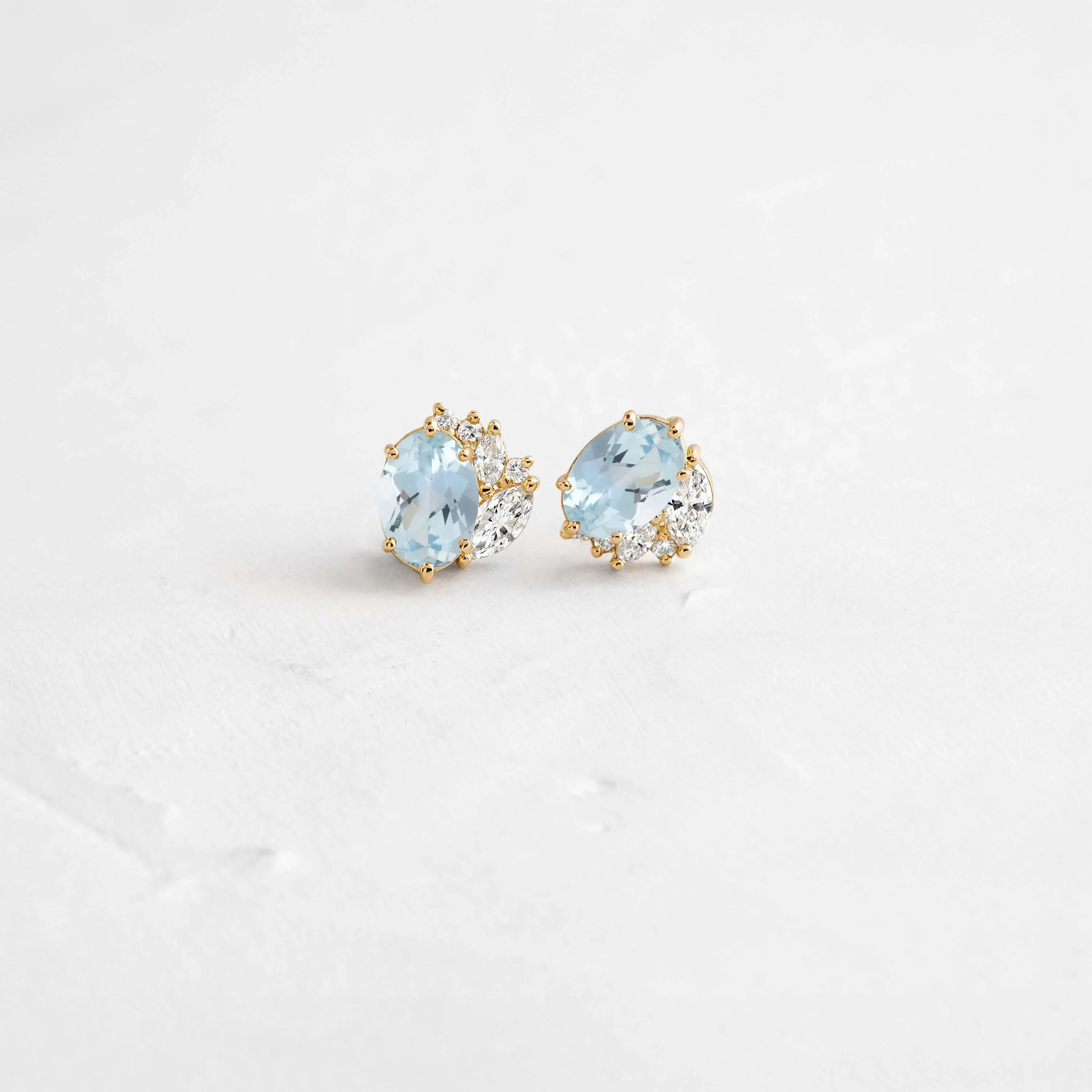 Ensemble Cluster Studs, Aquamarine - OOS