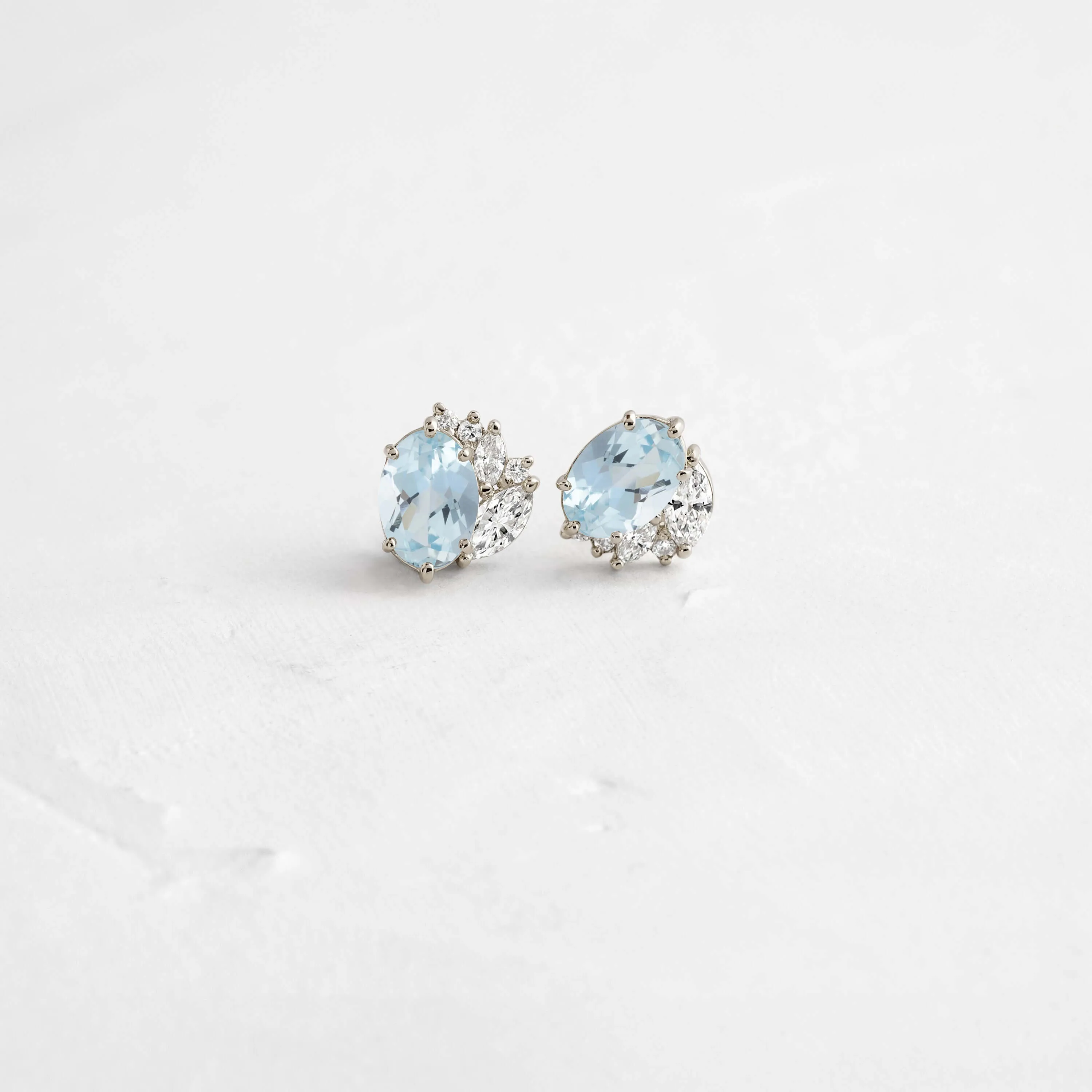 Ensemble Cluster Studs, Aquamarine - OOS