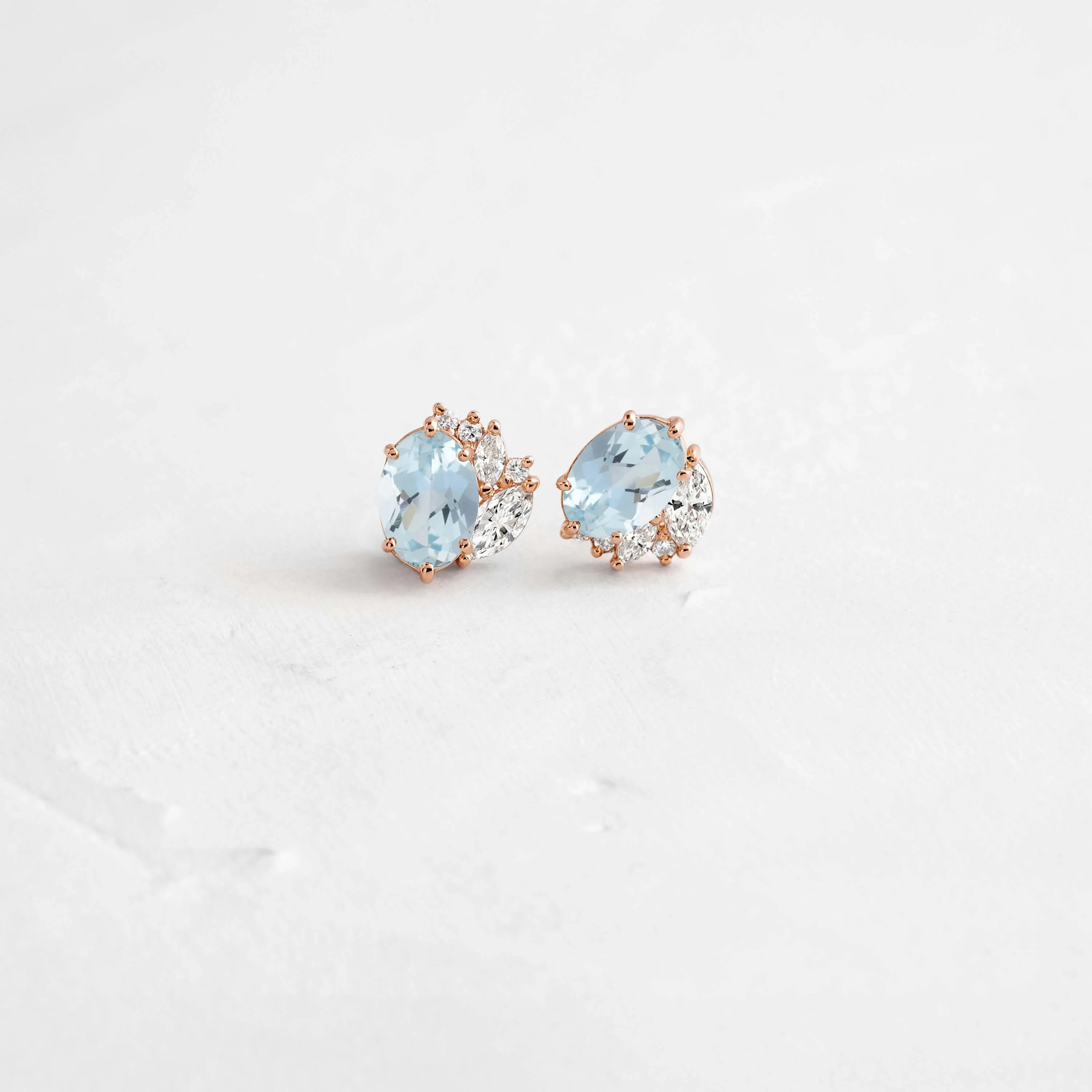 Ensemble Cluster Studs, Aquamarine - OOS