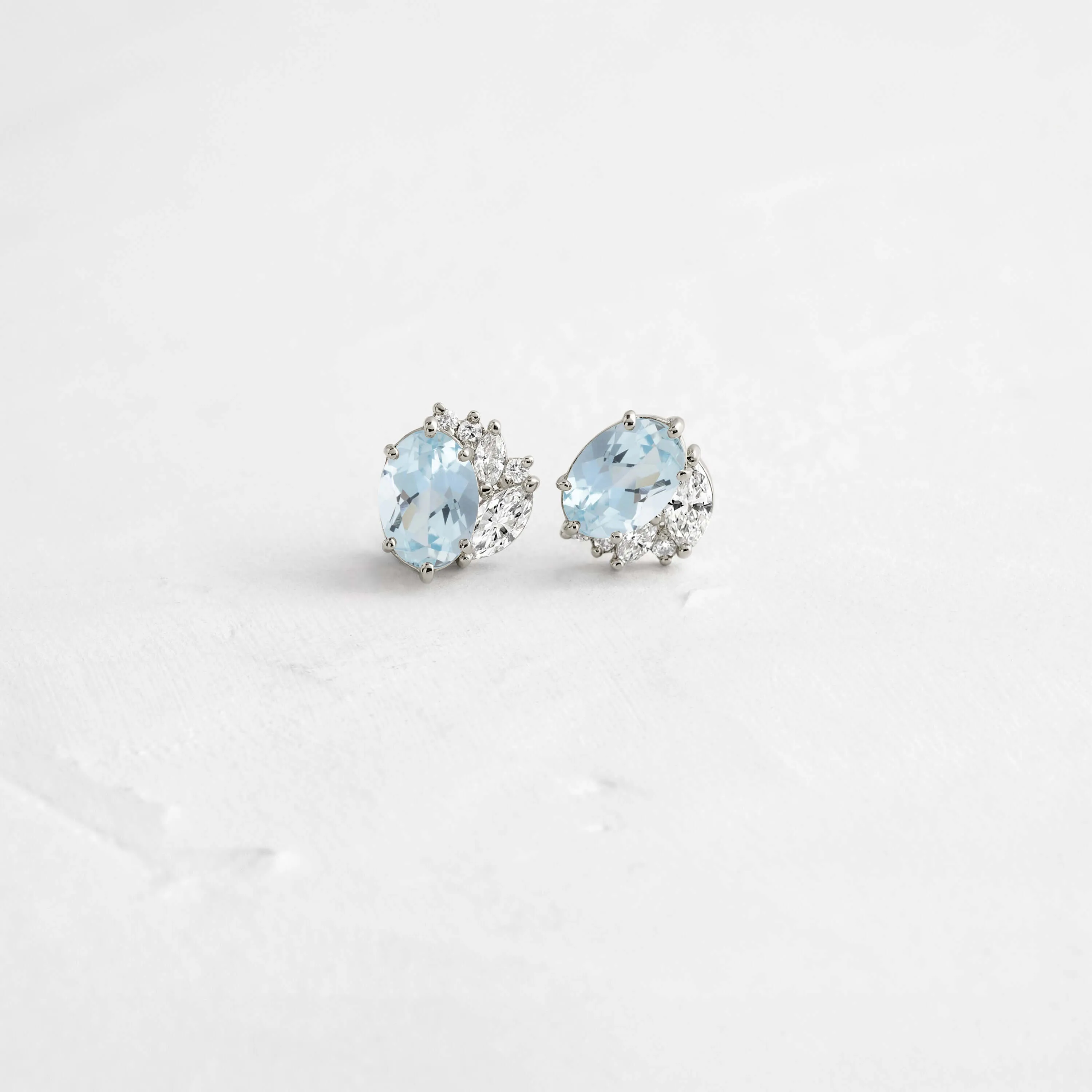 Ensemble Cluster Studs, Aquamarine - OOS