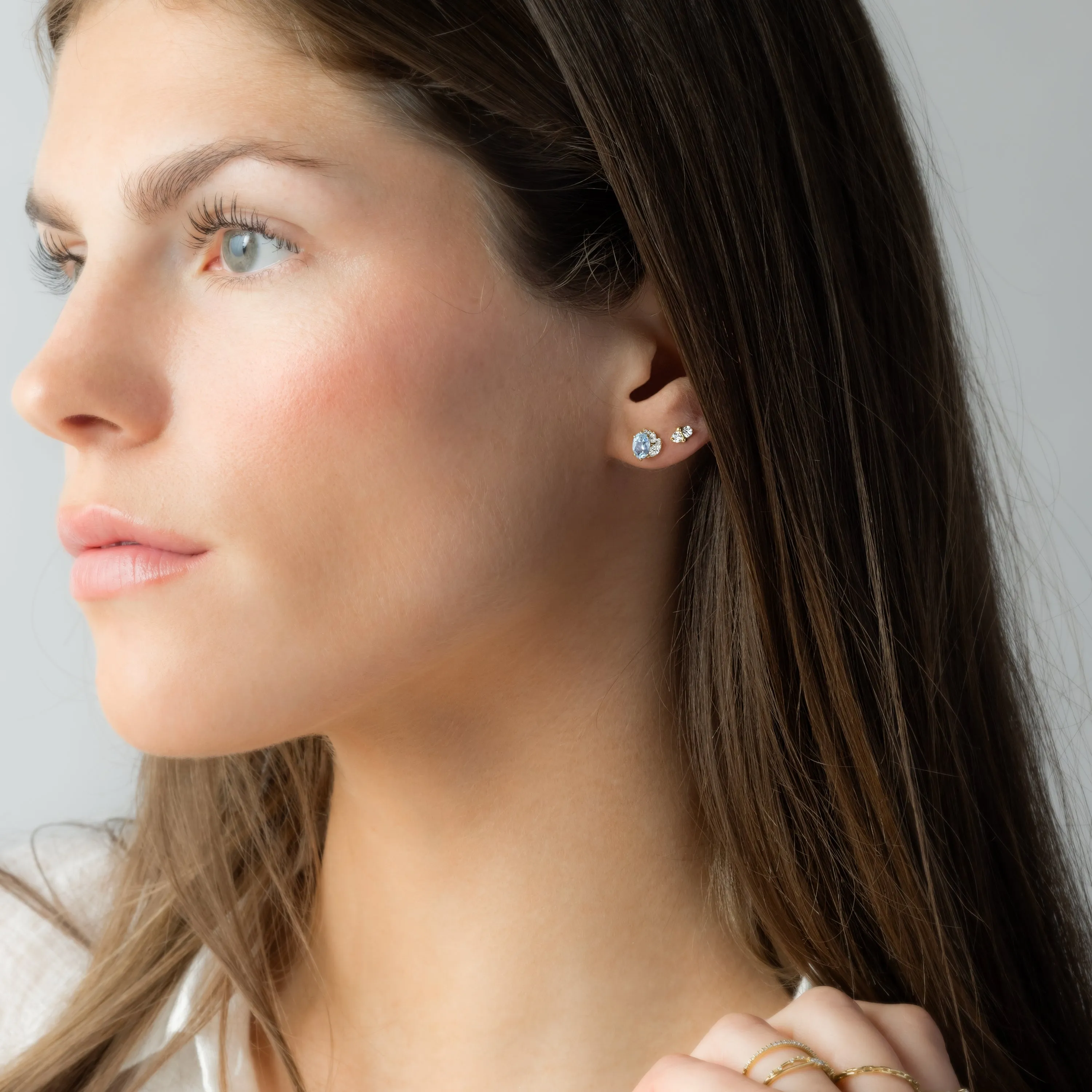 Ensemble Cluster Studs, Aquamarine - OOS