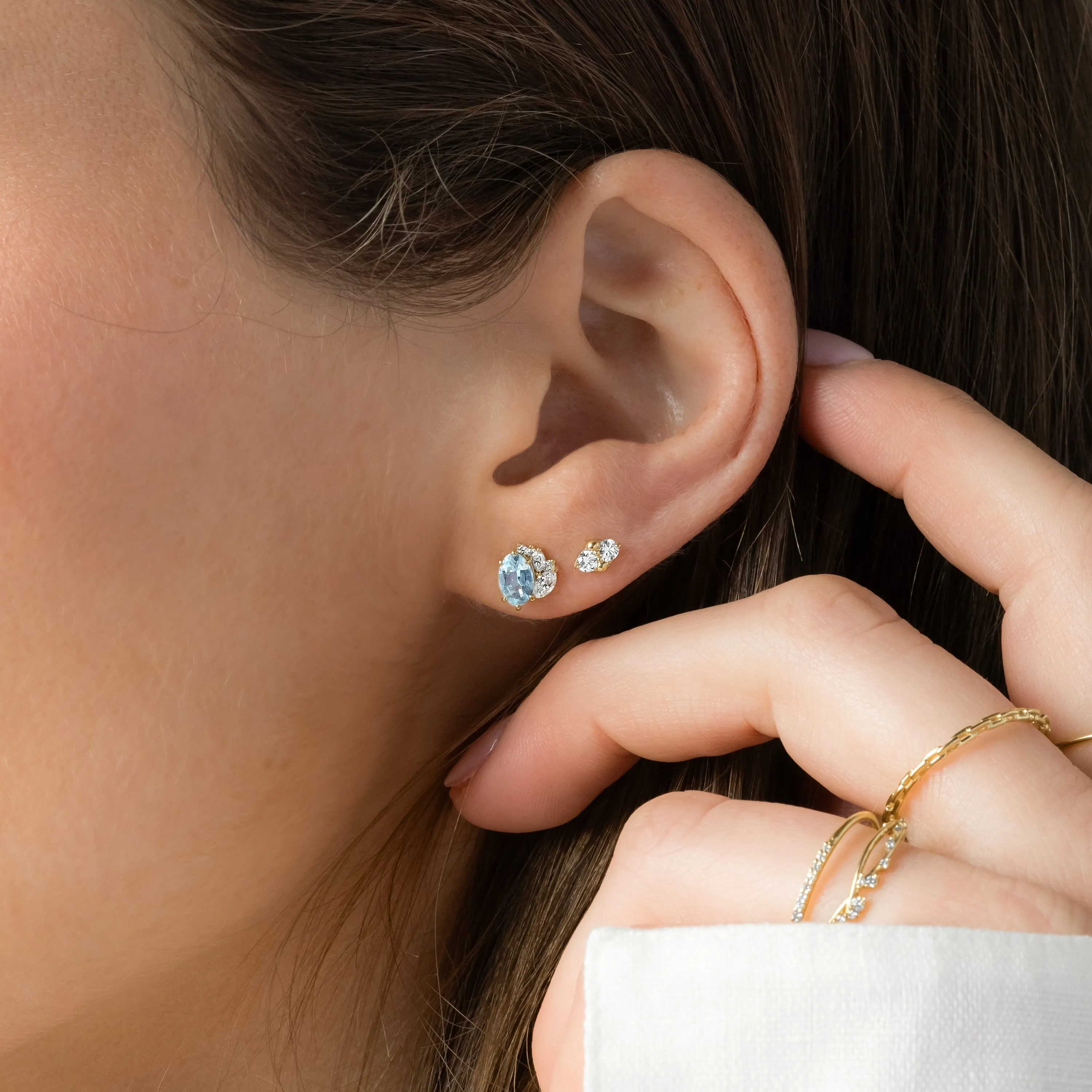 Ensemble Cluster Studs, Aquamarine - OOS